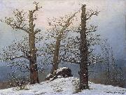 Caspar David Friedrich Dolmen in snow Sweden oil painting artist